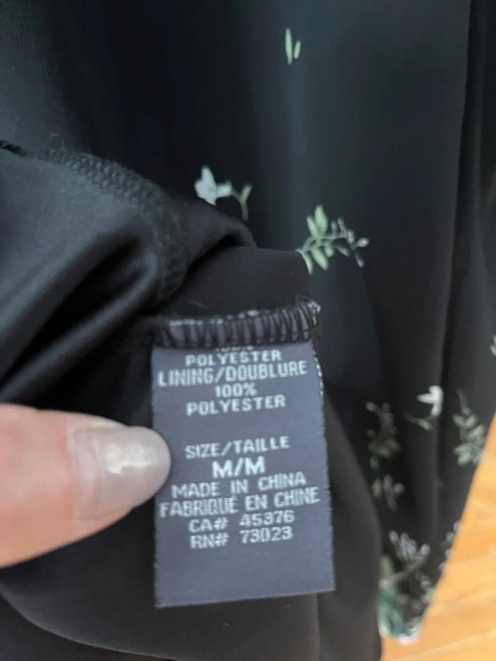 Suzy Shier Black Maxi Dress with Floral Hem - Picture 3 of 6